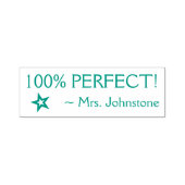 Fun "100% PERFECT!" Educator Rubber Stamp Zelfinktende Stempel (Design)