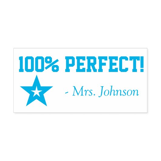 Fun "100% PERFECT!" + Rubberstempel van leraar Zelfinktende Stempel (Design)