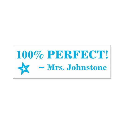 Fun "100% PERFECT!" + Rubberstempel van leraar Zelfinktende Stempel (Design)
