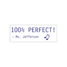 Fun "100% PERFECT!" + Rubberstempel van leraar