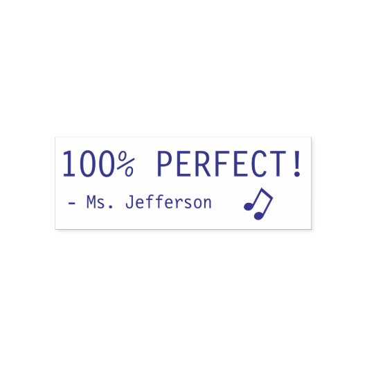Fun "100% PERFECT!" + Rubberstempel van leraar Zelfinktende Stempel (Design)