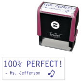 Fun "100% PERFECT!" + Rubberstempel van leraar Zelfinktende Stempel (In situ)