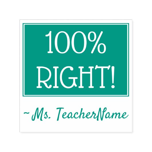 Fun "100% RECHTS!" Rubberstempel sorteren Zelfinktende Stempel (Design)