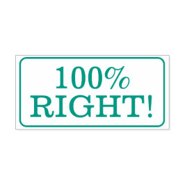 Fun "100% RECHTS!" Schoolleraar Rubber Stamp Zelfinktende Stempel