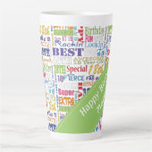 Fun 18th Birthday Party Favors Personalized Latte Mok (Voorkant)