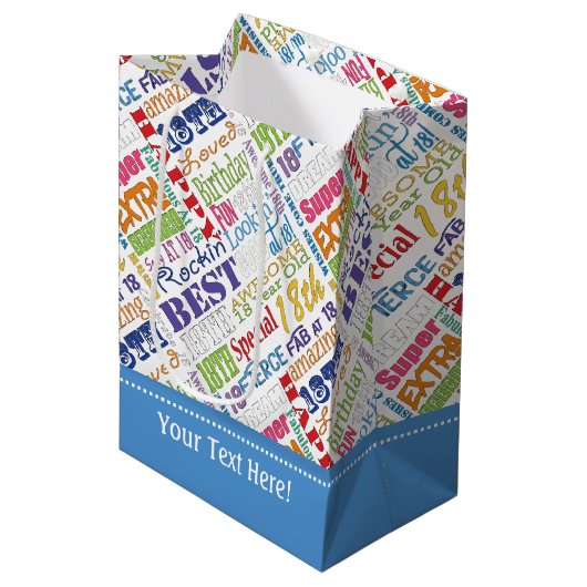 Fun 18th Birthday Party Favors Personalized Medium Cadeauzakje (Voorkant Gekanteld)
