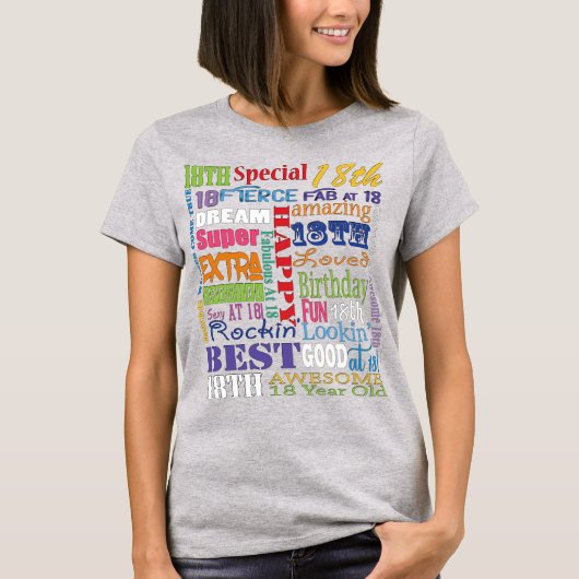 Fun 18th Birthday Party Favors Personalized T-shirt (Voorkant)