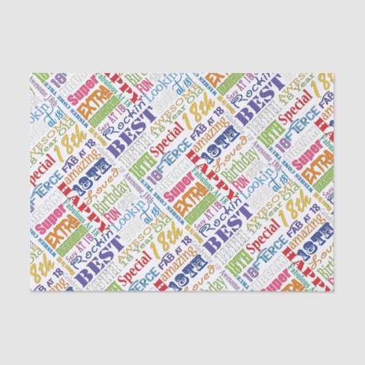 Fun 18th Birthday Party Favors Personalized Tissuepapier (Voorkant)