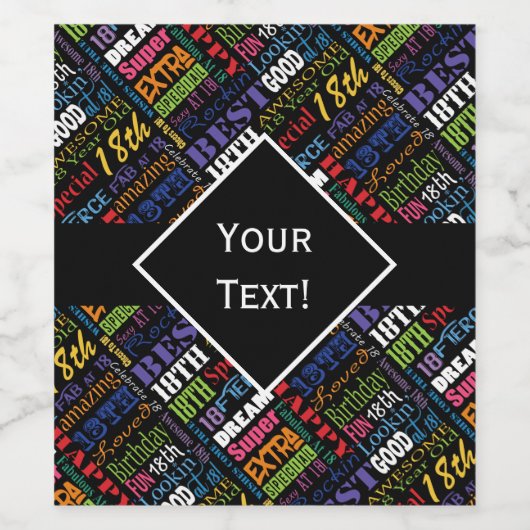 Fun 18th Birthday Party Favors Personalized Wijn Etiket (Enkel label)