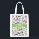 Fun 18th Birthday Personalized Party Favors Gifts Boodschappentas<br><div class="desc">Unieke en speciale typografie, het 18e decor van het verjaardagsfeest en geschenken. De tekst is 18 jaar oud en fel. Geweldig op 18 jaar, geweldig op 18e verjaardag, extra speciale 18e verjaardag, gelukkige 18e verjaardag, op 18e verjaardag, goed op 18 jaar en verbluffende 18e verjaardag. Verkrijgbaar in heldere kleurrijke tekst...</div>