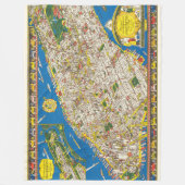 Fun  1926 teruggezette Pictorial Manhattan Map Fleece Deken (Voorkant)