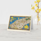 Fun  1926 teruggezette Pictorial Manhattan Map Kaart (Gele Bloem)