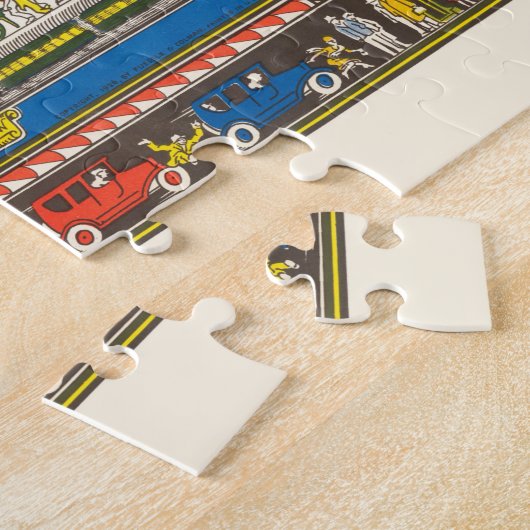 Fun 1926 teruggezette Pictorial Manhattan Map Legpuzzel (Zijkant)