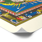 Fun  1926 teruggezette Pictorial Manhattan Map Poster (Hoek)