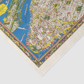 Fun  1926 teruggezette Pictorial Manhattan Map Tissuepapier (Detail)