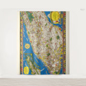 Fun  1926 teruggezette Pictorial Manhattan Map Wandkleed (Voorkant)