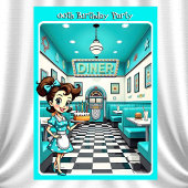 Fun 1950s Retro Diner Birthday Cake Aqua Kaart