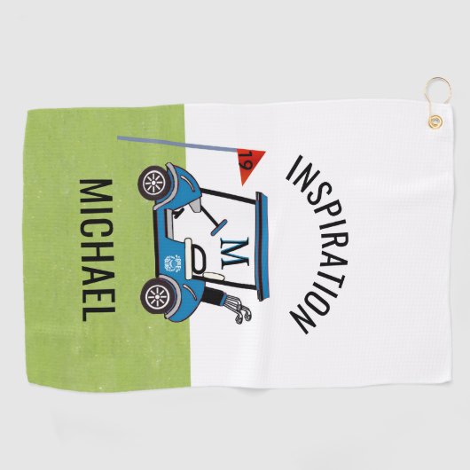 Fun 19th Hole Custom Cart Personalized  Golfhanddoek (Horizontaal)