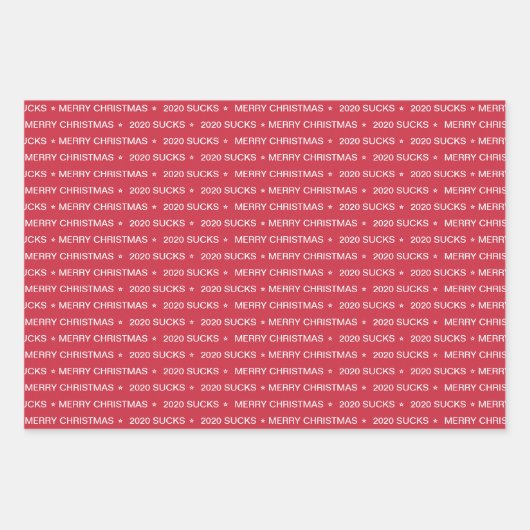 Fun 2020 Sucks Merry Kerstmis Rood Snoep Inpakpapier Vel (Voorkant)