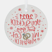 Fun 2021 is opgezogen, maar we zijn getrouwd.. glas ornament (Achterkant)