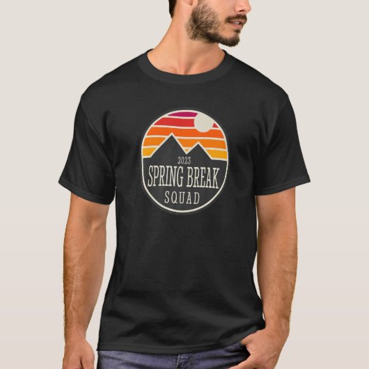 Fun 2023 Spring Break Squad Mountain Sun Sunset S T-shirt (Voorkant)