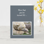 Fun 30th Birthday Napping Polar Beer Animal Kaart (Gele Bloem)