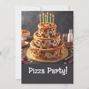 FUN 3 TIERD PIZZA VERJAARDAGSTAARTFEEST KAART
