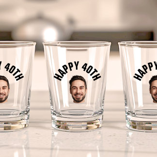 Fun 40th Birthday CUSTOM-TEKST Foto Shot Glas