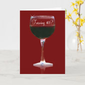 Fun 40th Birthday Wine Wenskaart Kaart (Gele Bloem)