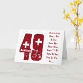 Fun, 49ste verjaardag, broer, rode en witte tekst. kaart (Gele Bloem)