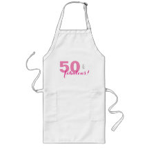 Fun, 50 en verbluffend! Apron met warmroze letters