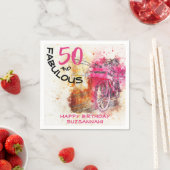 Fun 50-jarig  meisje fiets servet (Insitu)