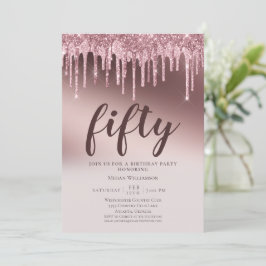 Fun 50 Surprise roze glitter Birthday Kaart