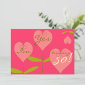 Fun, 50e verjaardag Uitnodiging (Staand voorkant)