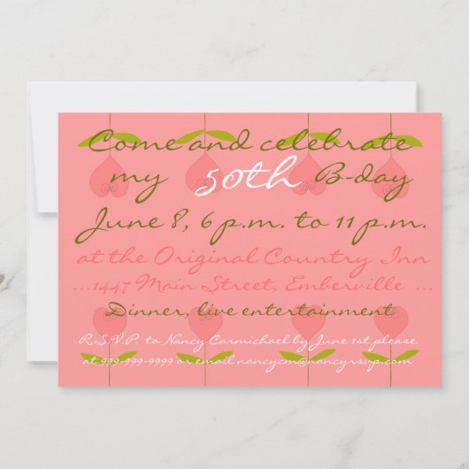 Fun, 50e verjaardag Uitnodiging (Achterkant)