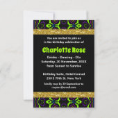 Fun 50th Birthday | Energiegloed|Groovy Rave Party Kaart (Achterkant)