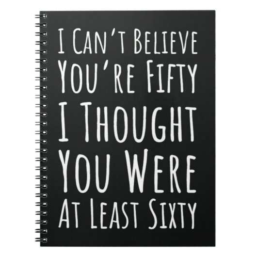 Fun 50th Birthday Gifts Fifty Unique Simple Humor Notitieboek (Voorkant)