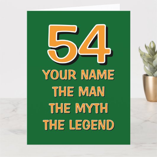Fun 54th Birthday card | The man myth legend Kaart (Kleine Plant)