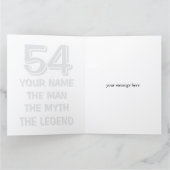Fun 54th Birthday card | The man myth legend Kaart (Binnen)