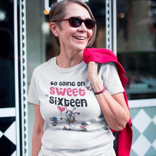 Fun 60 met een op zestien Koe Cartoon T-shirt