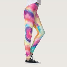 Fun 60s Tie Dye Kleurrijke Hippie Peace Love Swirl Leggings