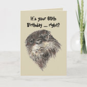 Fun 60th Birthday Cute Otter Humor Kaart (Voorkant)