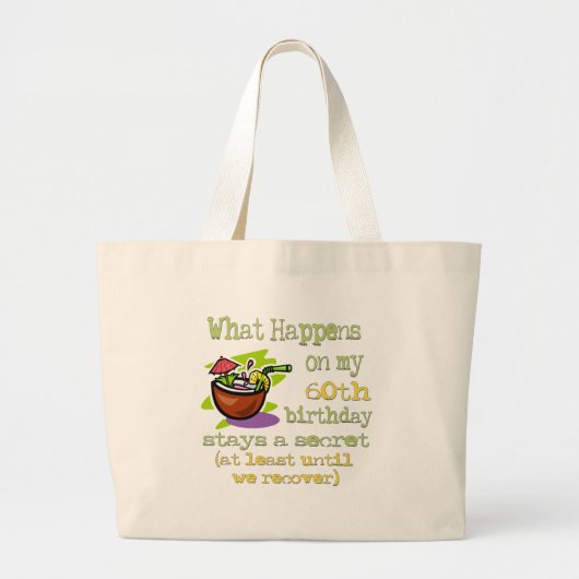 Fun 60th Birthday Gifts Grote Tote Bag (Voorkant)