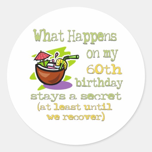 Fun 60th Birthday Gifts Ronde Sticker (Voorkant)