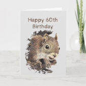 Fun 60th Birthday Nutty Advice from Squirrel Humor Kaart (Voorkant)