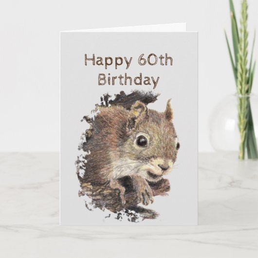 Fun 60th Birthday Nutty Advice from Squirrel Humor Kaart (Voorkant)