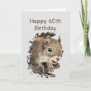 Fun 60th Birthday Nutty Advice from Squirrel Humor Kaart