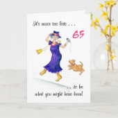 Fun 65th Birthday Card voor een vrouw Kaart (Gele Bloem)