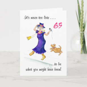 Fun 65th Birthday Card voor een vrouw Kaart