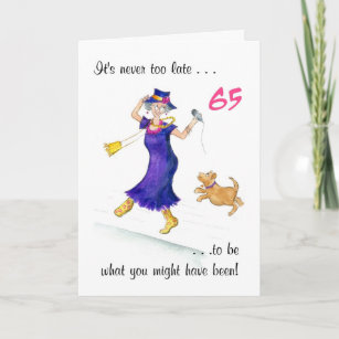 Fun 65th Birthday Card voor een vrouw Kaart